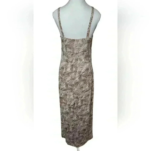 Dress Barn Brown Leaf Print Size  8 Maxi Dress ๐ - Picture 3 of 6